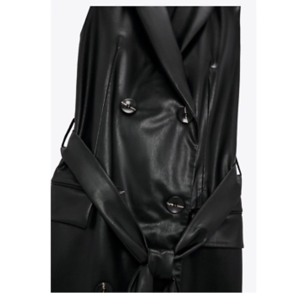 ZARA FAUX LEATHER VEST - Picture 5 of 11